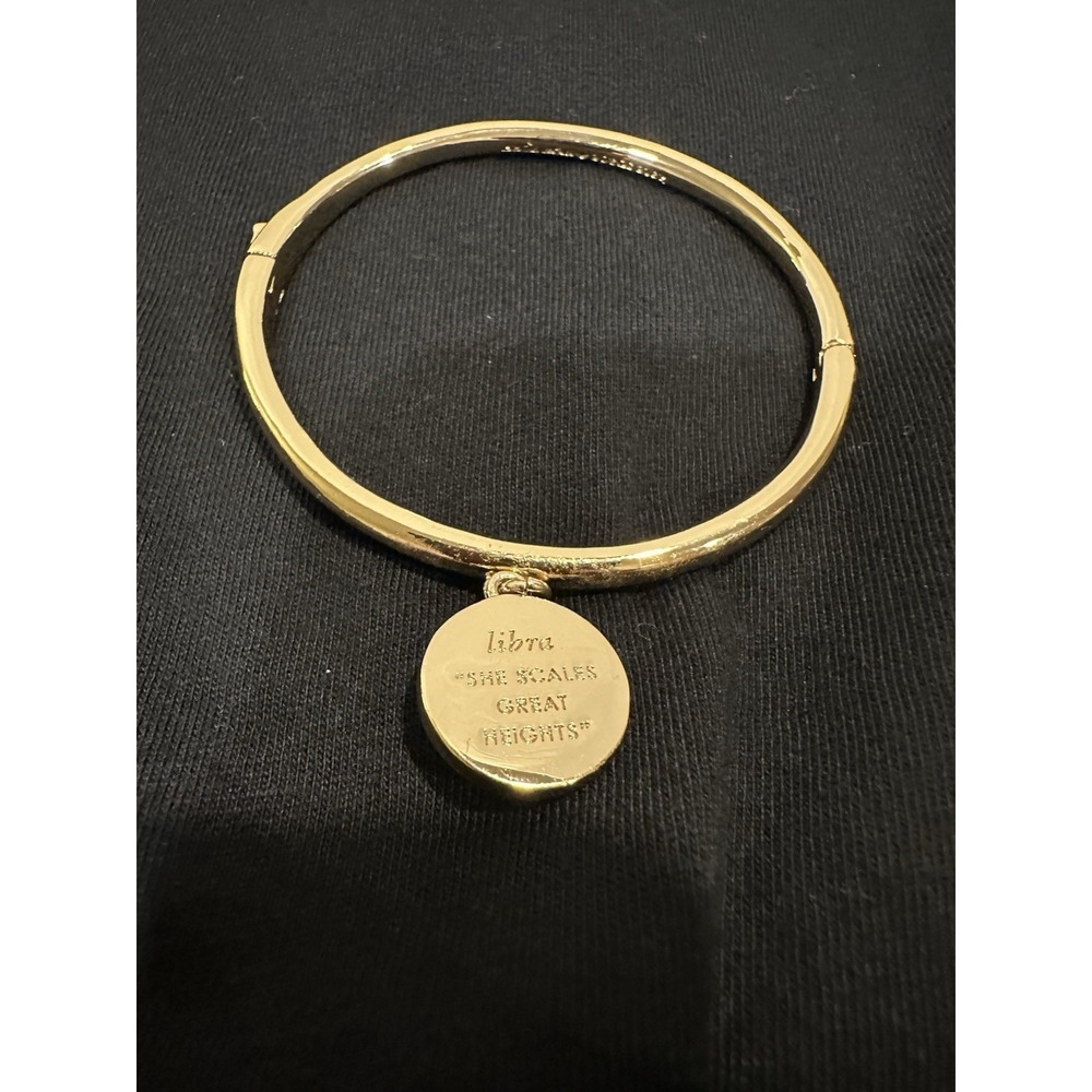 Kate Spade Bracelet Clasp Bangle Pink Libra Horoscope Sign Crystal Sparkle - Picture 5 of 16